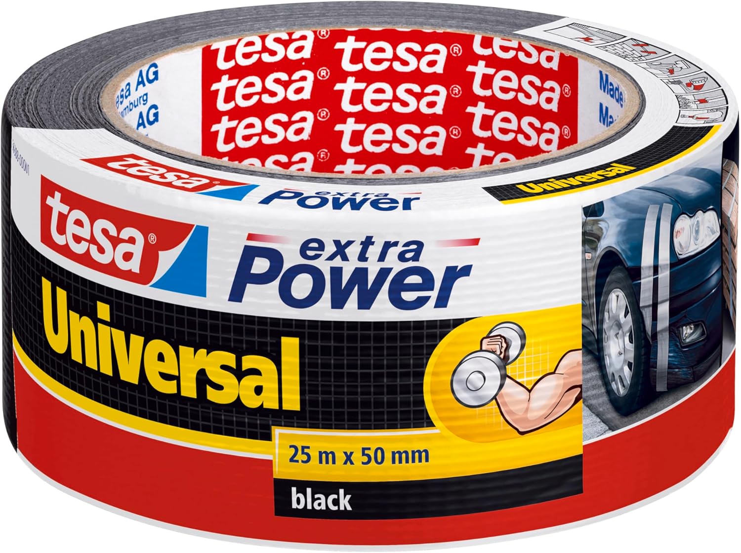tesa Extra Power Universal Duct Tape 25m x 50mm Black
