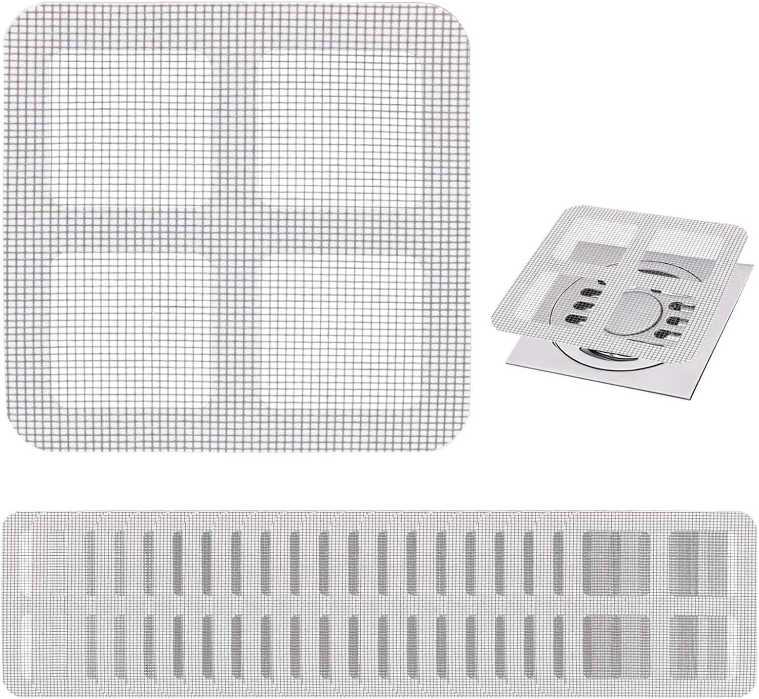 Quxddy 100pcs Shower Hair Catcher 4 Inch Square Drain Strainer