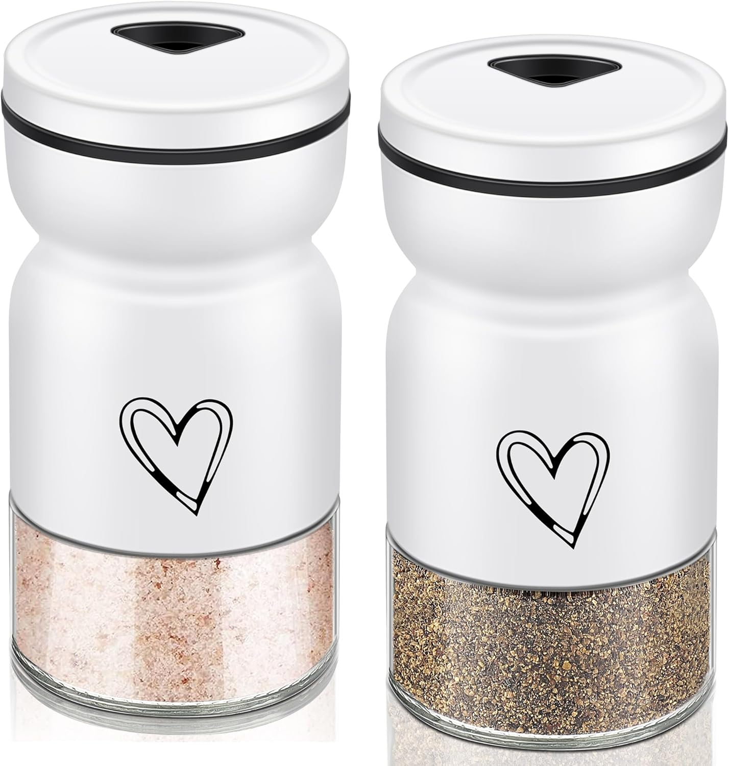Stainless Steel Salt and Pepper Shaker Set with Adjustable Pour Holes