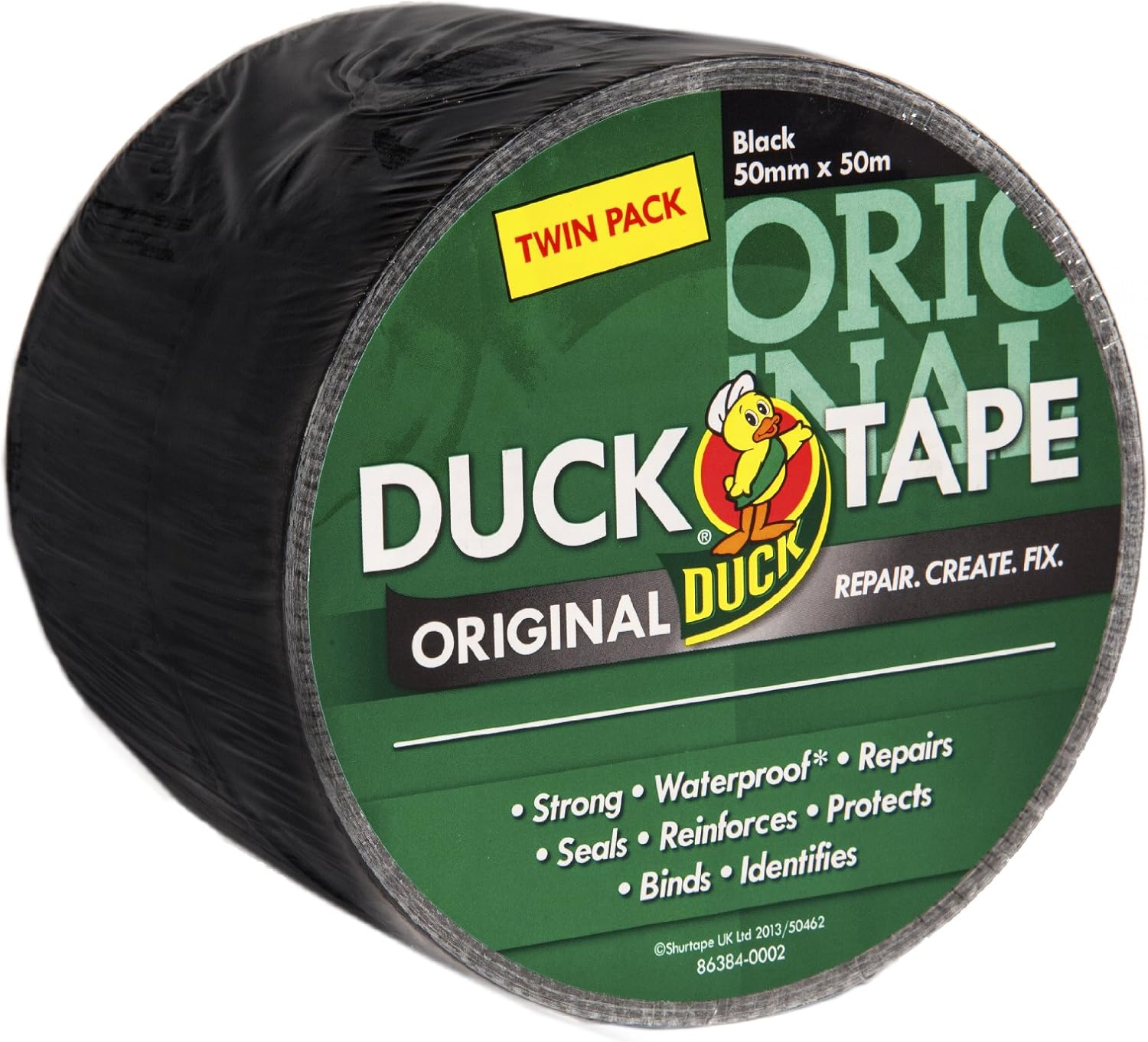Duck Original Black Duct Tape Twin Pack 50mm x 50m