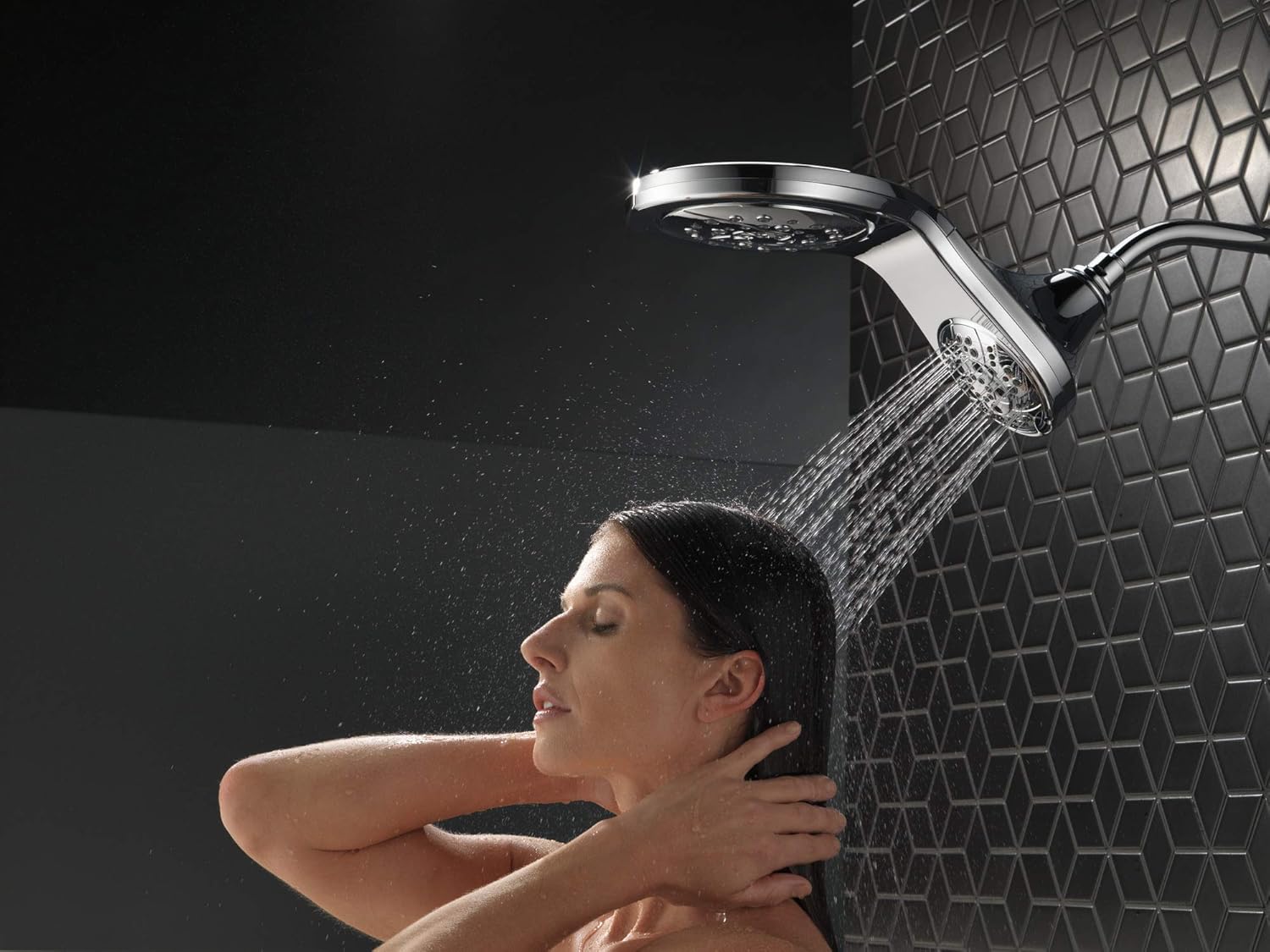 Delta HydroRain 5-Setting Shower Head with Rain Can Matte Black