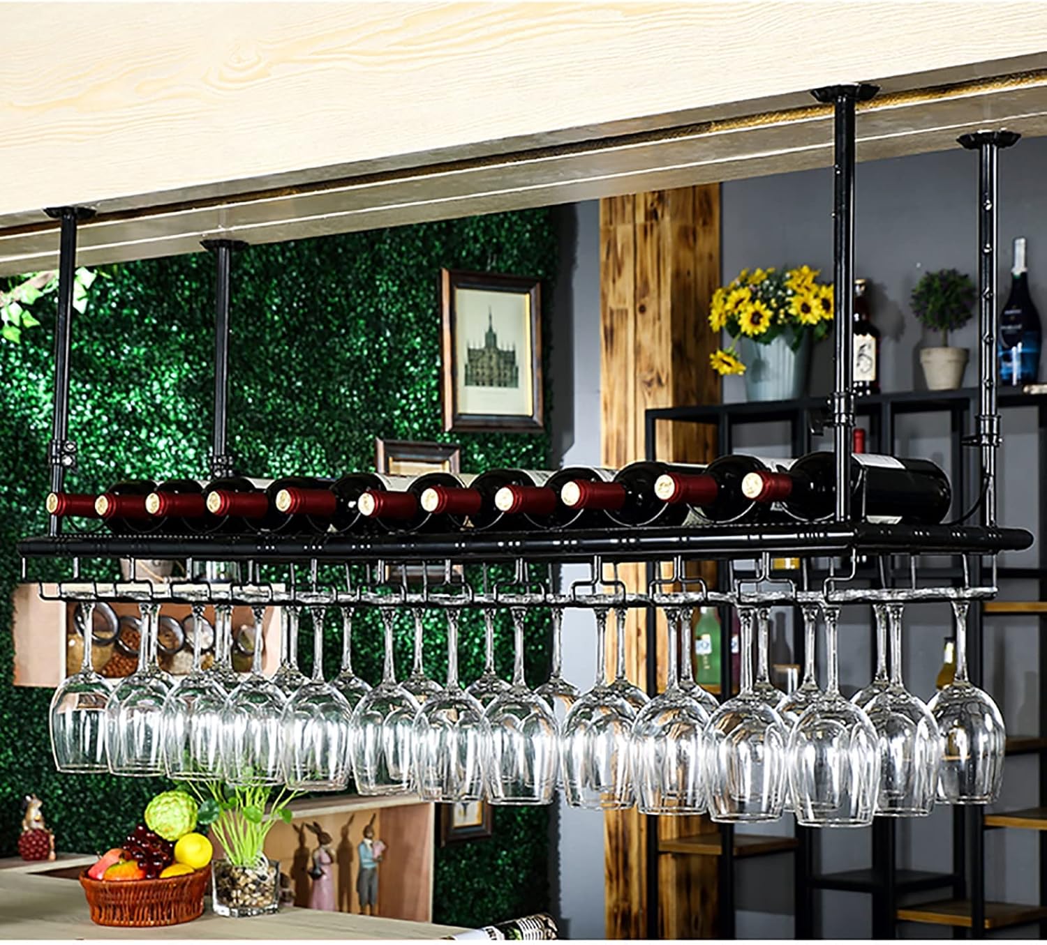 ZJDYDY Wall-Mounted Wine Rack Holder 60x35cm