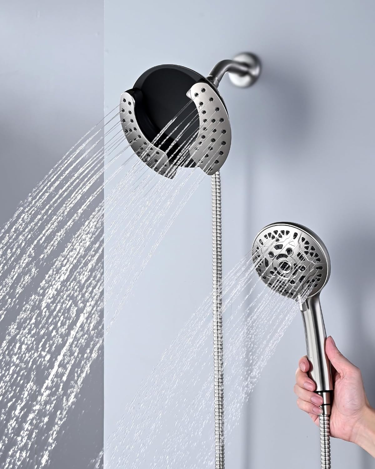 INAVAMZ 25GPM Rain Handheld Shower Head Combo