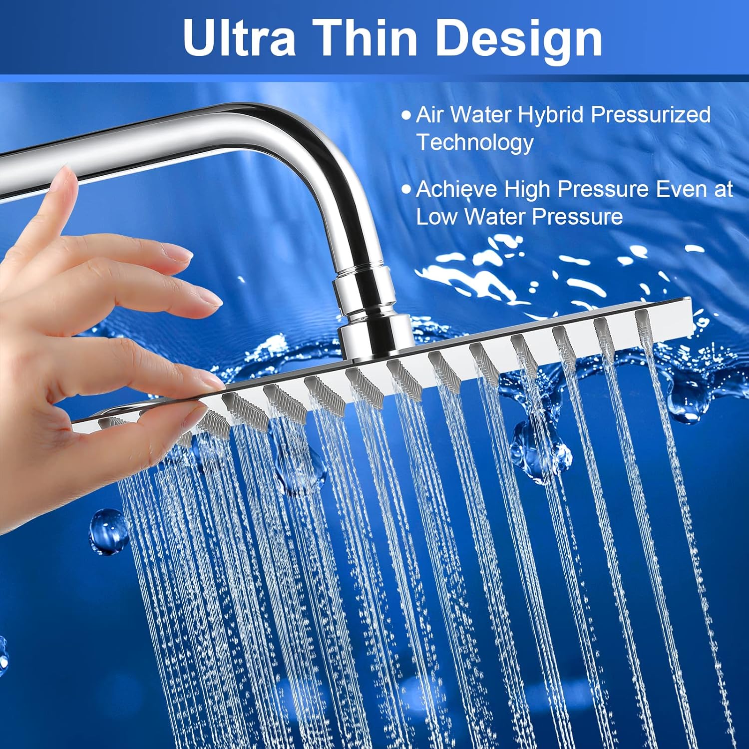 Aiscsc 10 Inch Rain Shower Head with 304 Stainless Steel