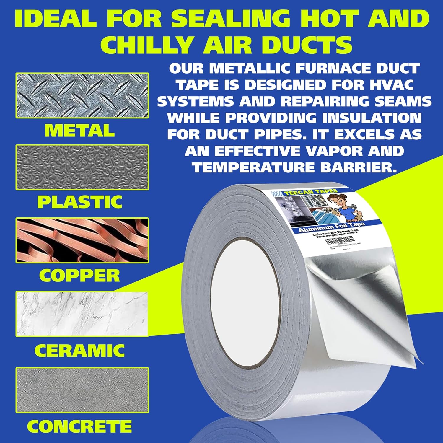 Gaffer Power Heat Resistant Aluminum Foil Duct Tape