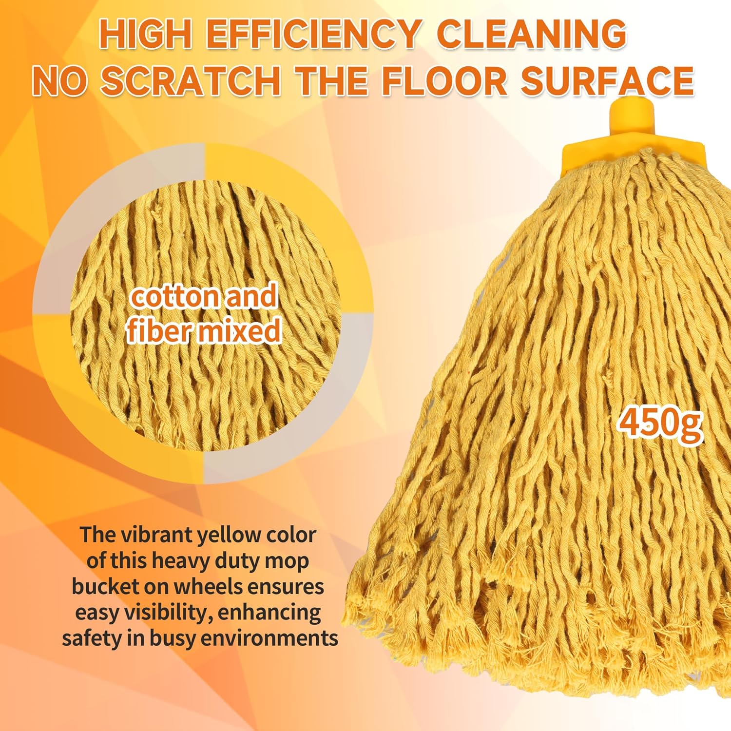 Wajeehaa 22 Qt Mop Bucket with Wringer and Cotton Mop 1