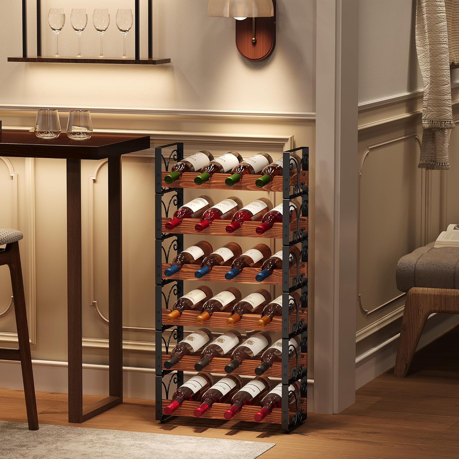 Xcosrack Freestanding Wine Rack with 4 Tiers and Patent Design