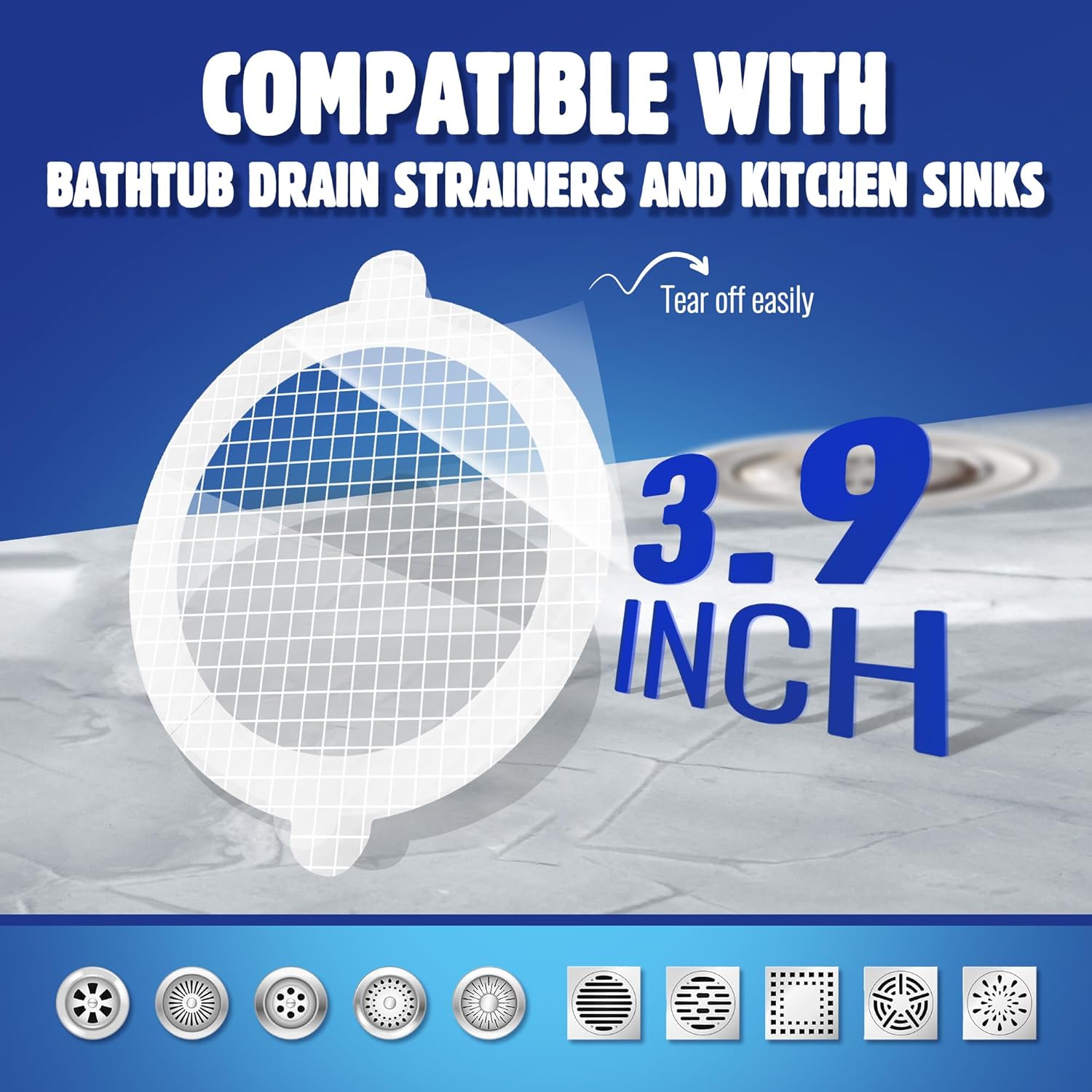 Disposable Shower Drain Hair Catcher Pack of 50
