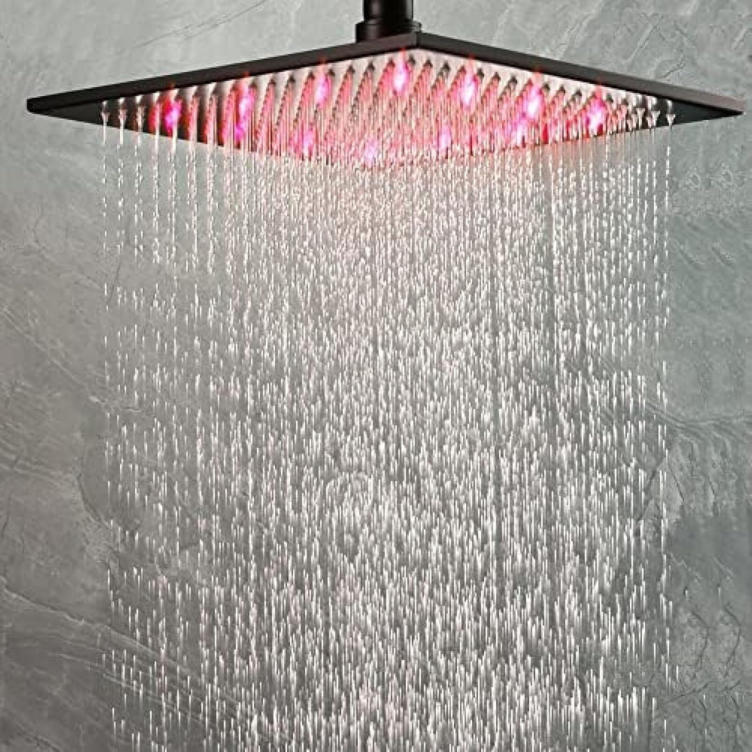 TECKI Thermostatic Shower System with LED Rainfall and Body Massage
