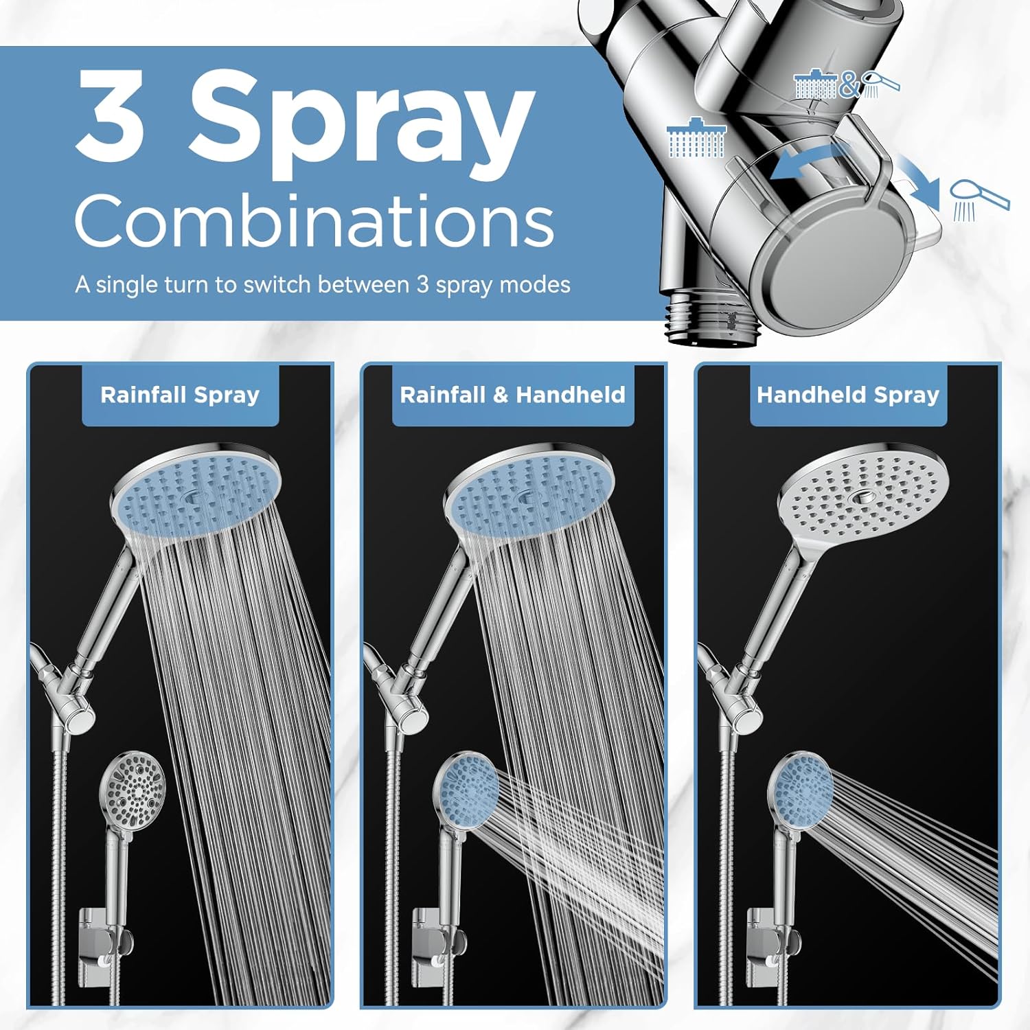 MakeFit Dual Filtered Shower Head Combo Set