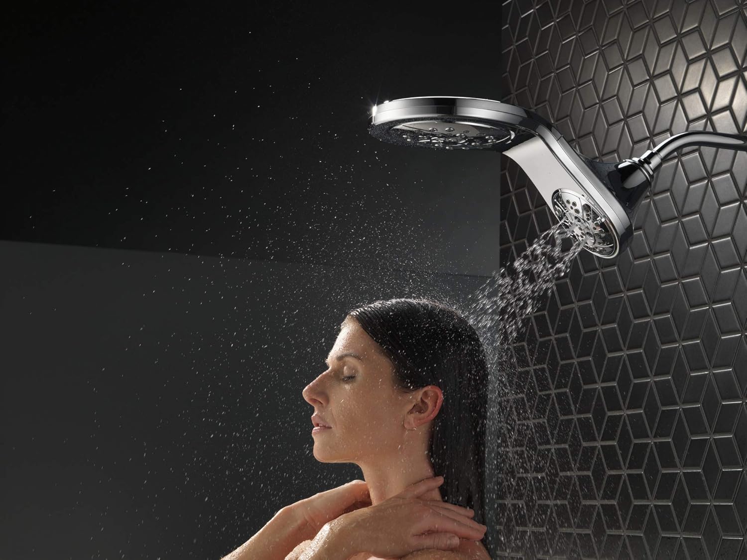 Delta HydroRain 5-Setting Shower Head with Rain Can Matte Black