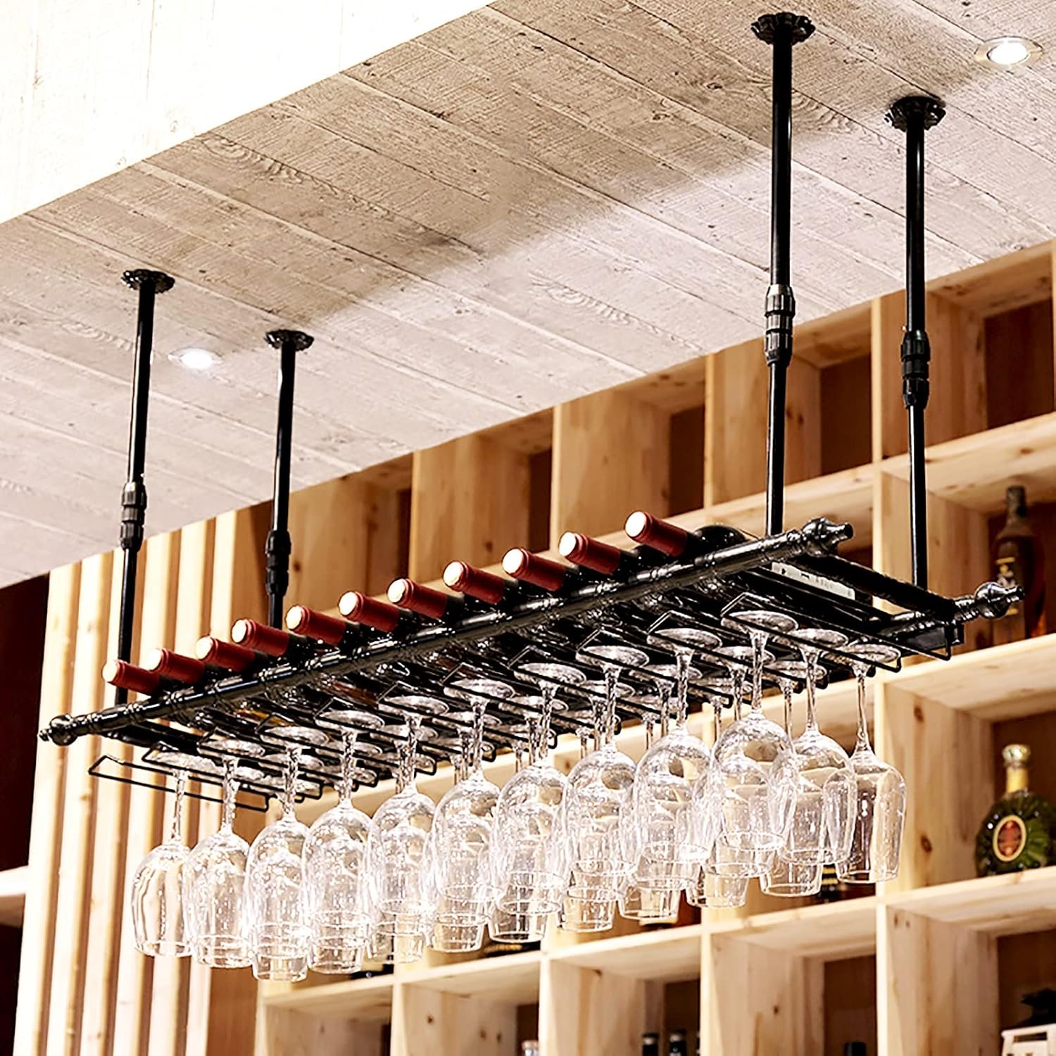 ZJDYDY Wall-Mounted Wine Rack with Adjustable Height