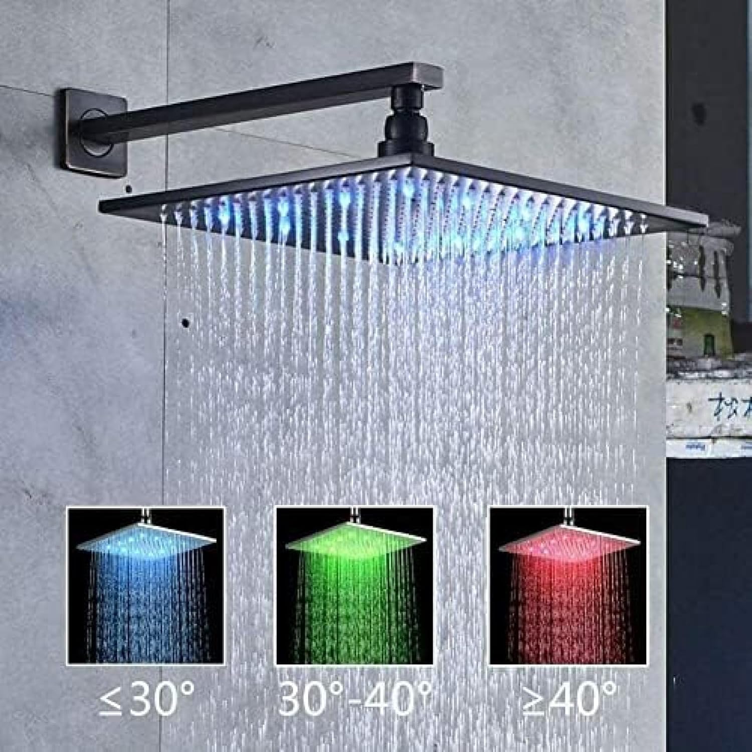 TECKI Thermostatic Shower System with LED Rainfall and Body Massage