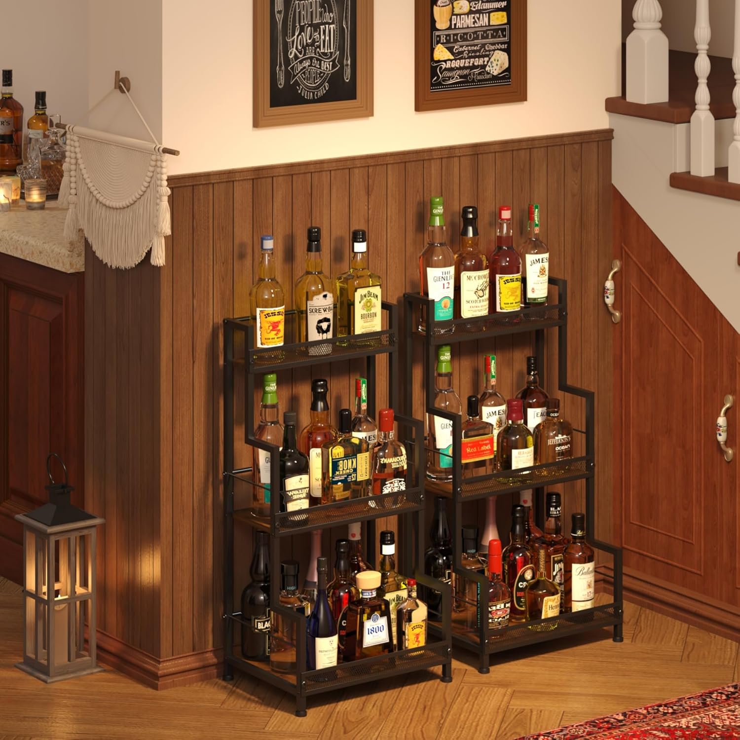 Bliesosfud Upgraded 3 Tier Liquor Stand for Home Bar