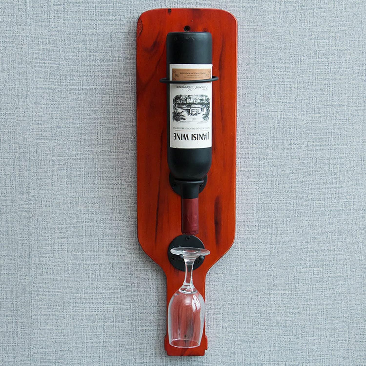 KINTEOK Wall Mounted Wine Rack with Glass Holder