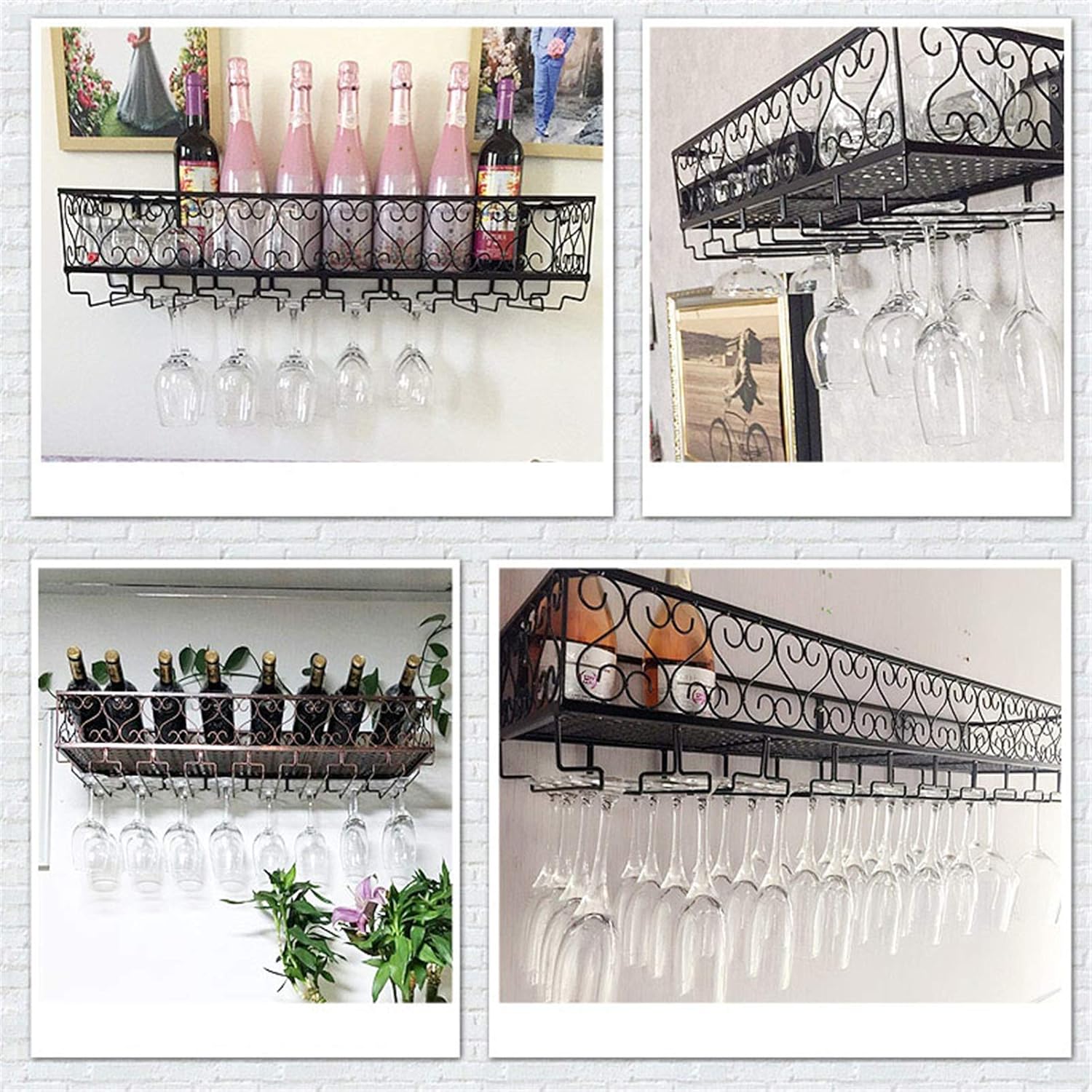 CGF- Wall Mounted Wine Rack with Glass Holders 1