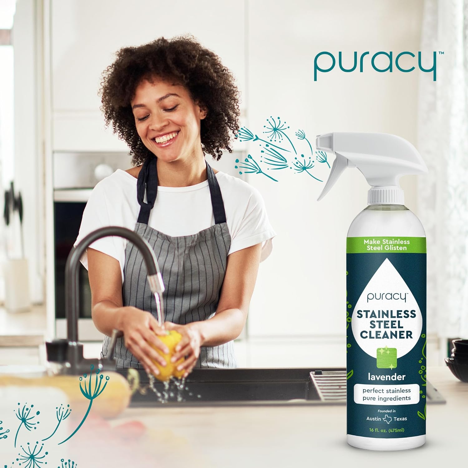 Puracy Stainless Steel Cleaner with Lavender Scent