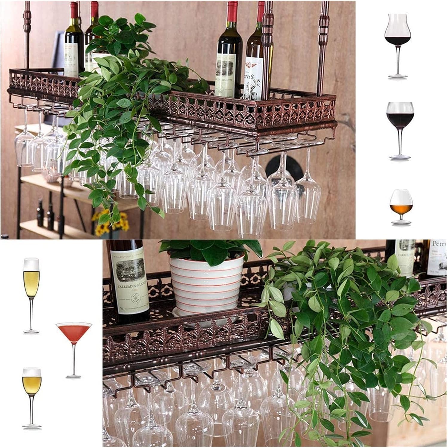 ALDEPO Wall-Mounted Wine Rack 24 Adjustable Decor Shelf