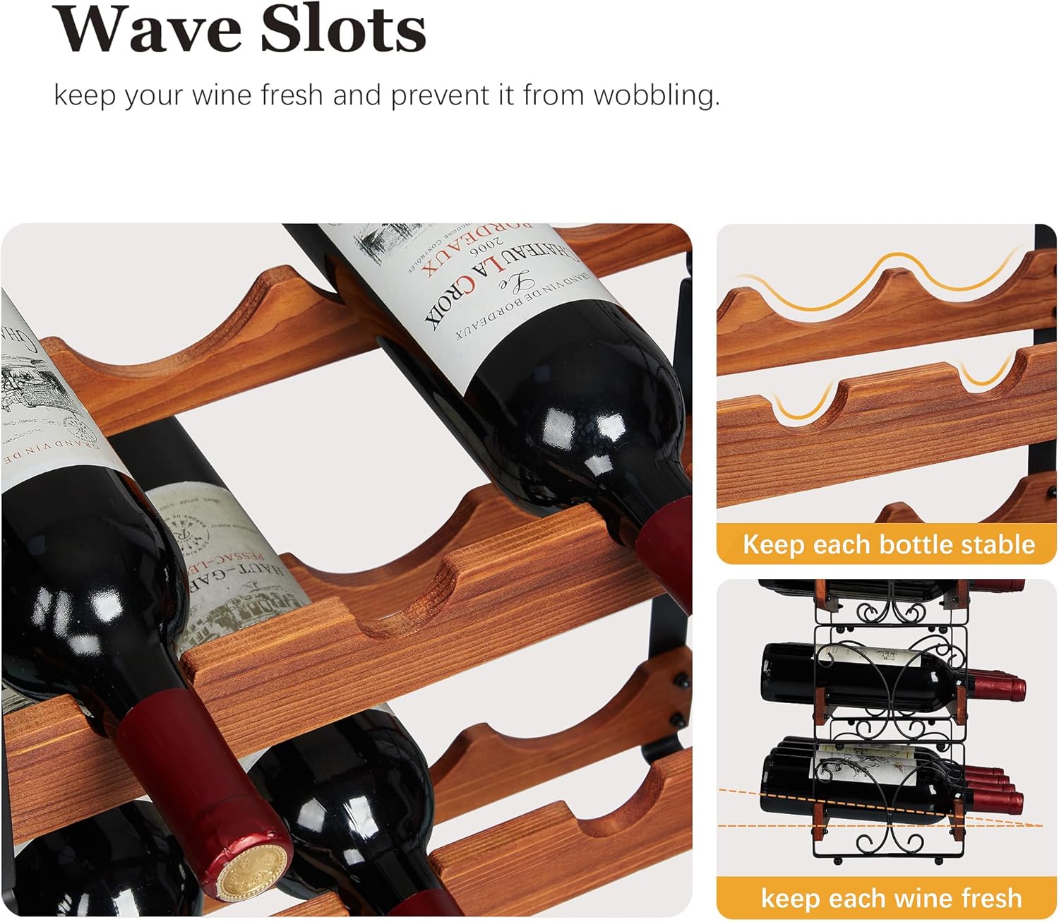 Xcosrack Freestanding Wine Rack with 4 Tiers and Patent Design