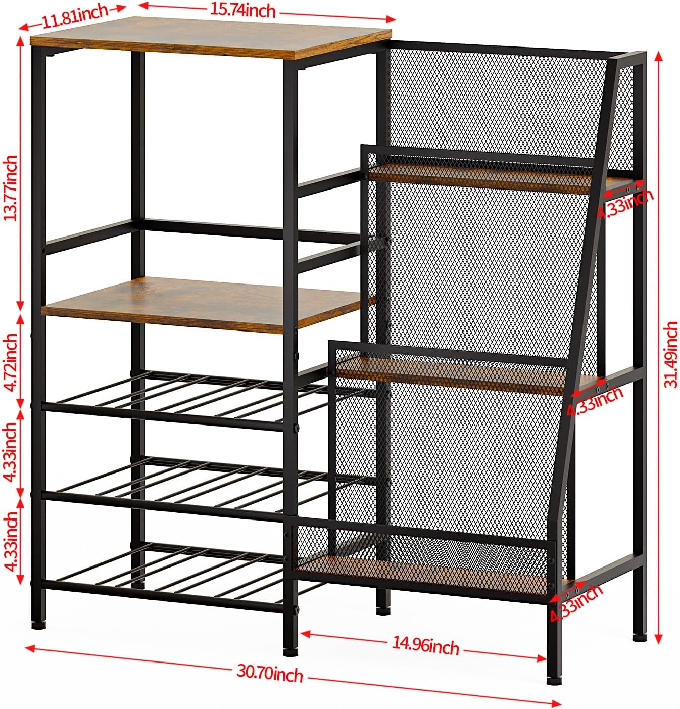 Hayexiha 3-Tier Freestanding Wine Liquor Rack Cabinet