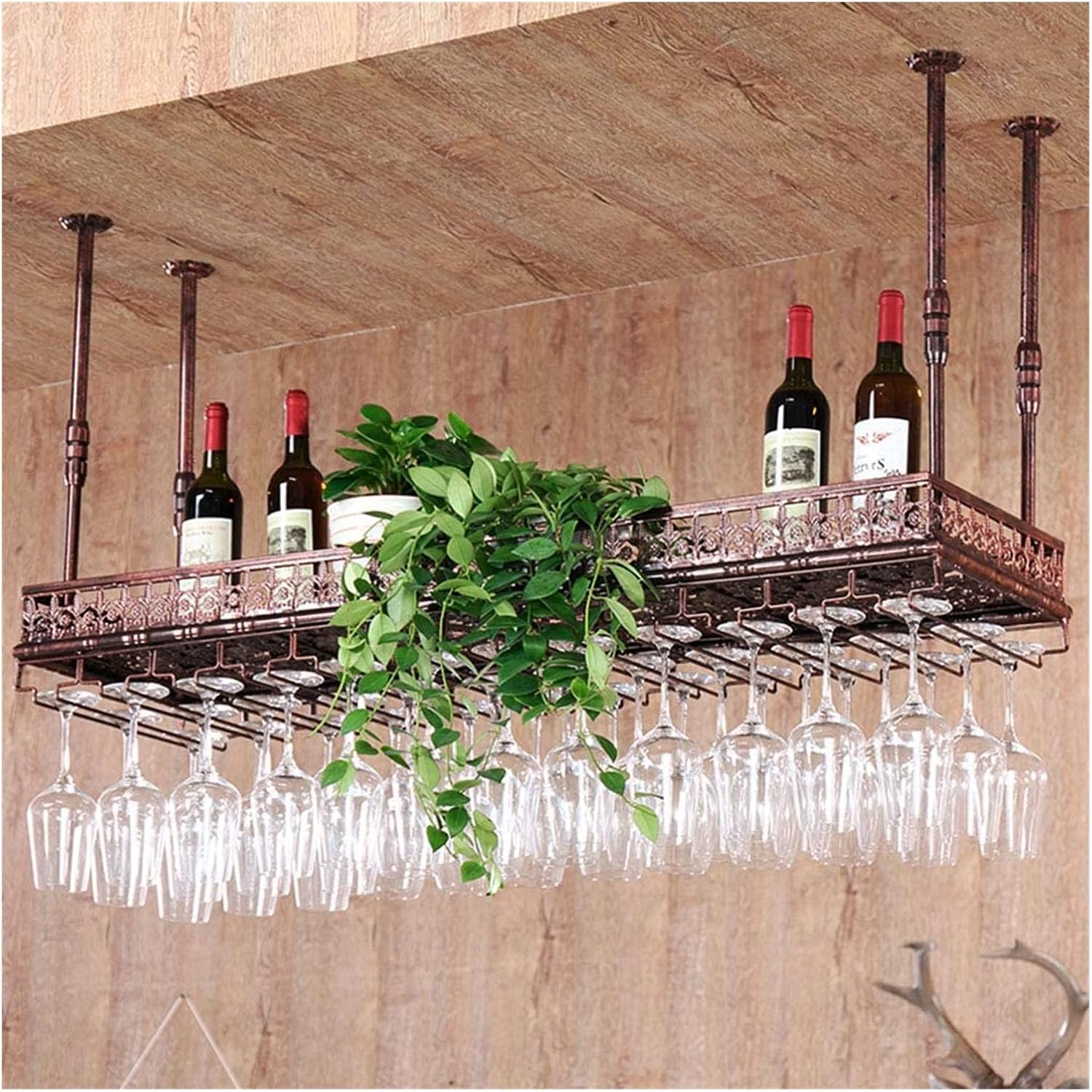 ALDEPO Wall-Mounted Wine Rack 24 Adjustable Decor Shelf