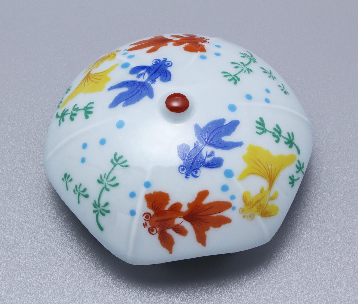 TOYO CERAMICS Arita Ware Drain Cover 28 Inch Porcelain Goldfish Design