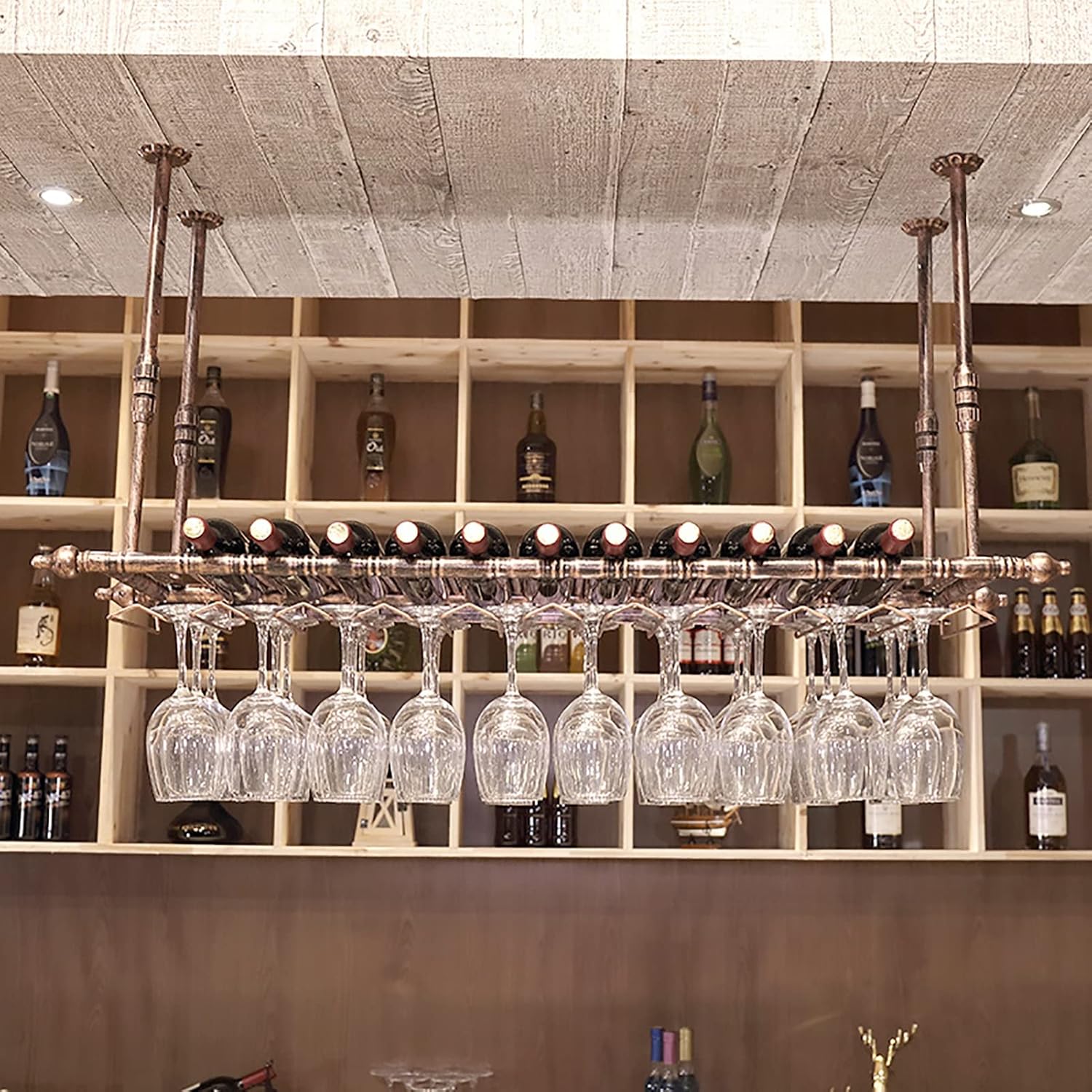 ZJDYDY Wall-Mounted Wine Rack with 2-in-1 Design