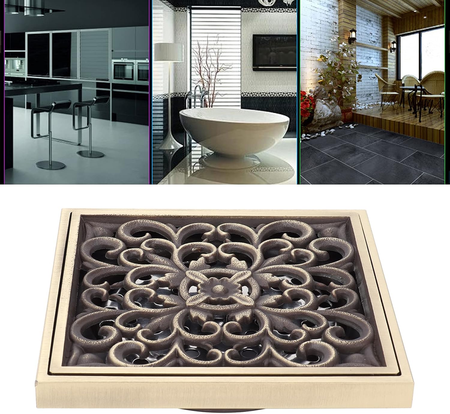 ViaGasaFamido 10x10cm Copper Floor Drain Kit