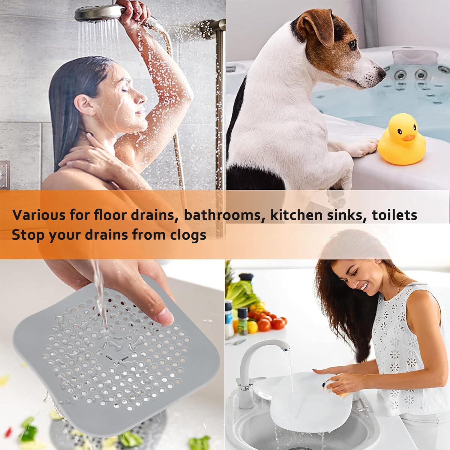 AHUONEL 4Pcs Drain Cleaner Tool Set