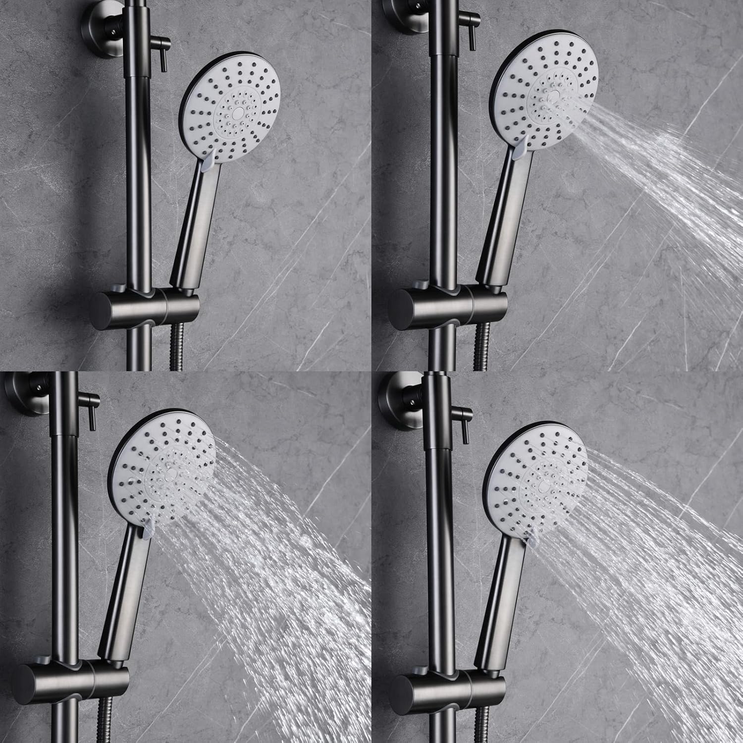 Adjustable Brass Shower Set with 3-Function Handheld Sprayer