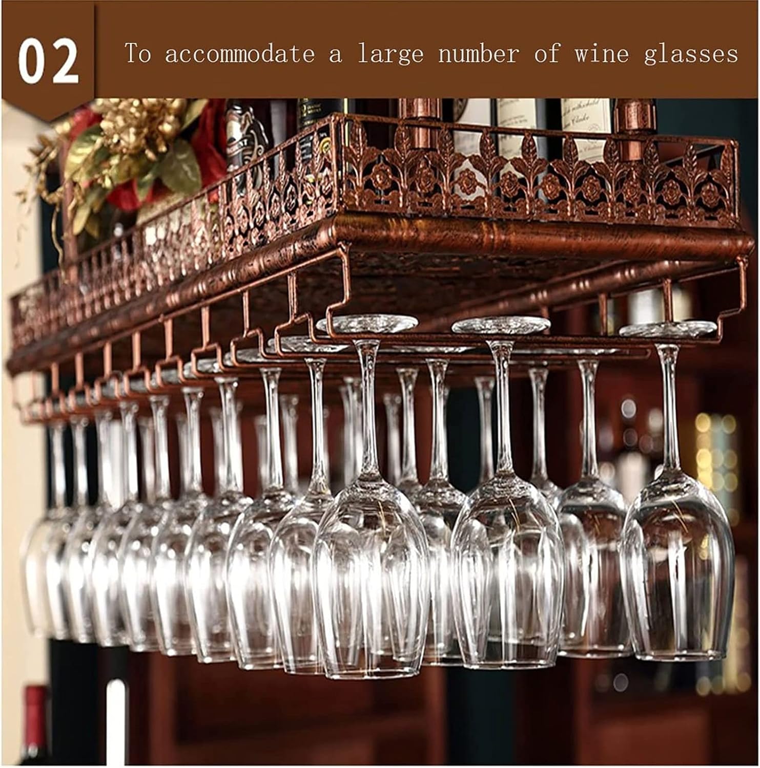 Ceiling Metal Wine Racks Adjustable Height Wall Mounted Holder