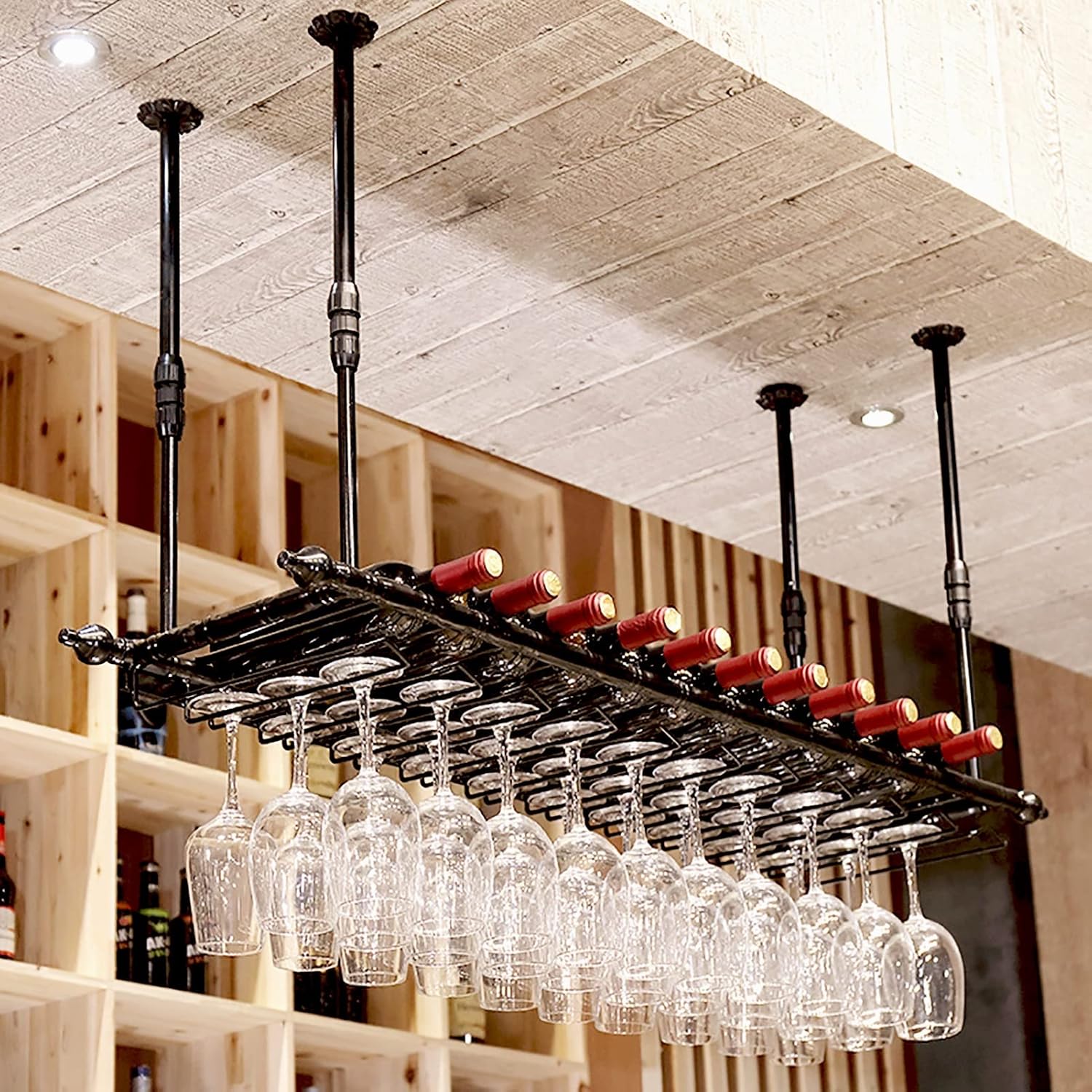 ZJDYDY Wall-Mounted Wine Rack with Adjustable Height