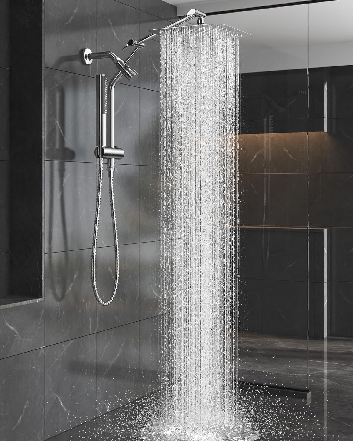 Veken 10 All Metal Rain Shower Head with Handheld Combo 1