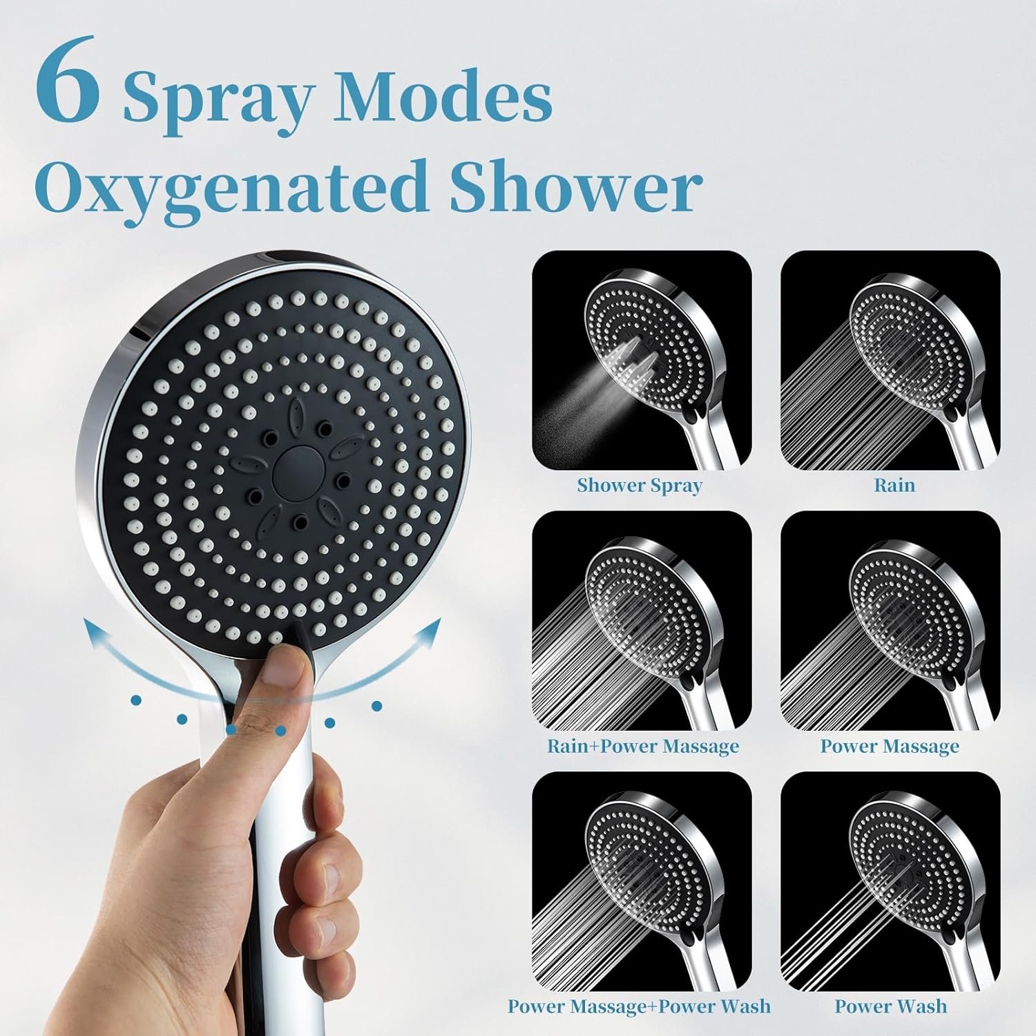 OFFO Handheld Shower Head with 6 Modes