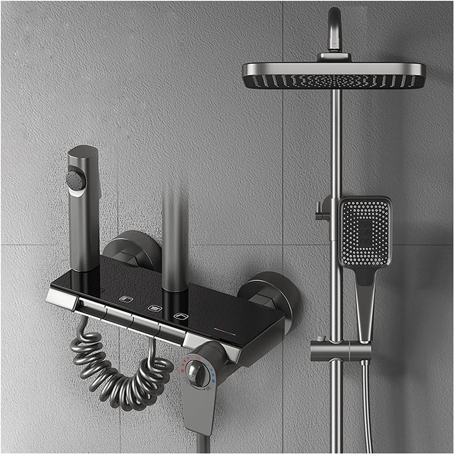 Thermostatic Shower System with 3-Function Handheld and Bidet Sprayer
