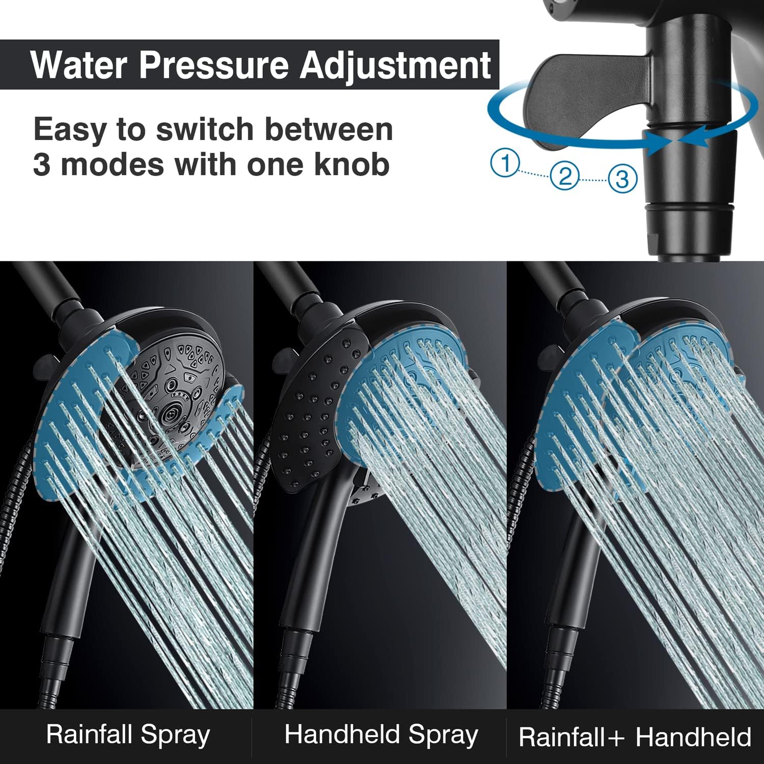 INAVAMZ 2-IN-1 Handheld Shower Head Combo with 60 Hose