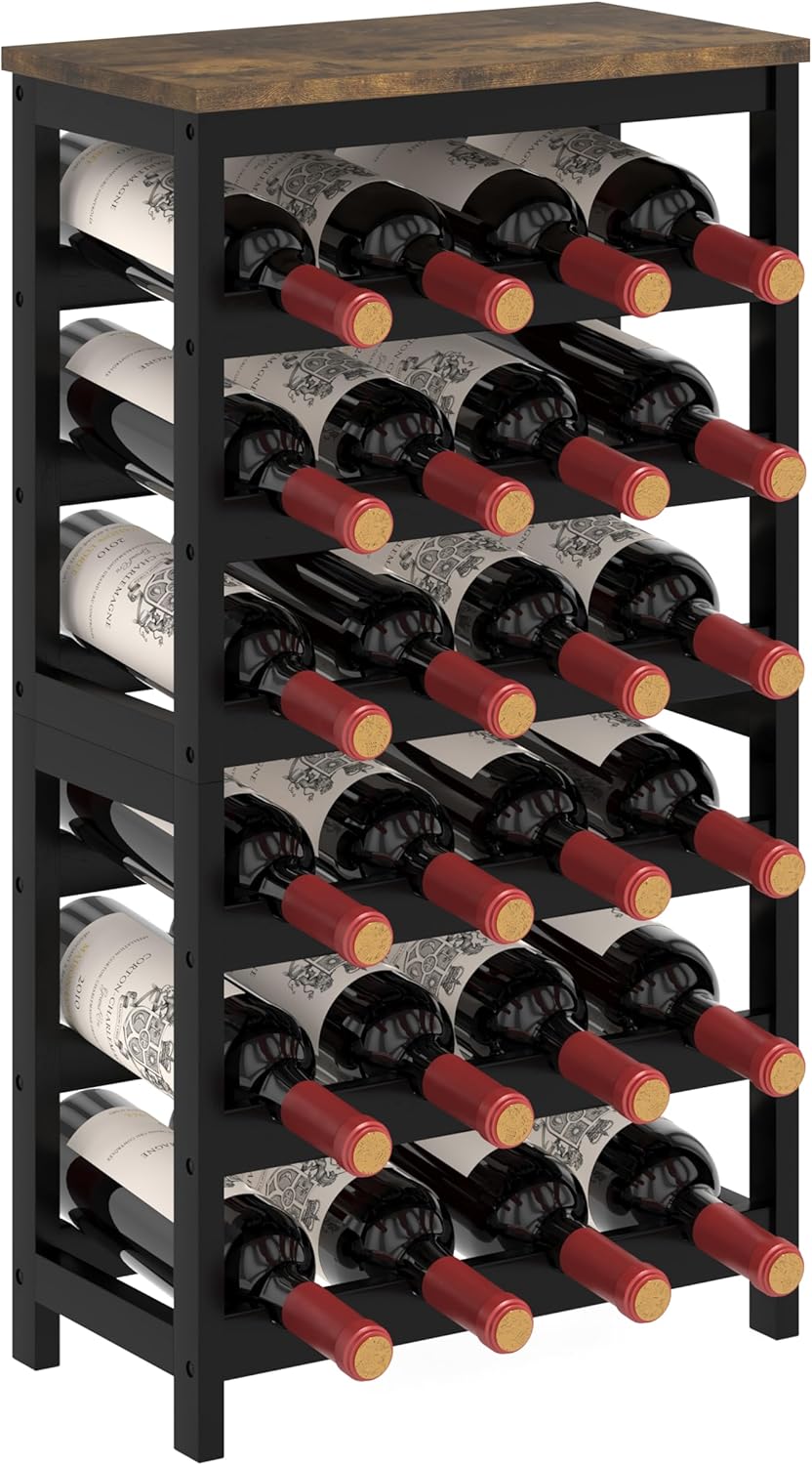 MOGELAFOO 6 Tier Bamboo Wine Rack 24 Bottles