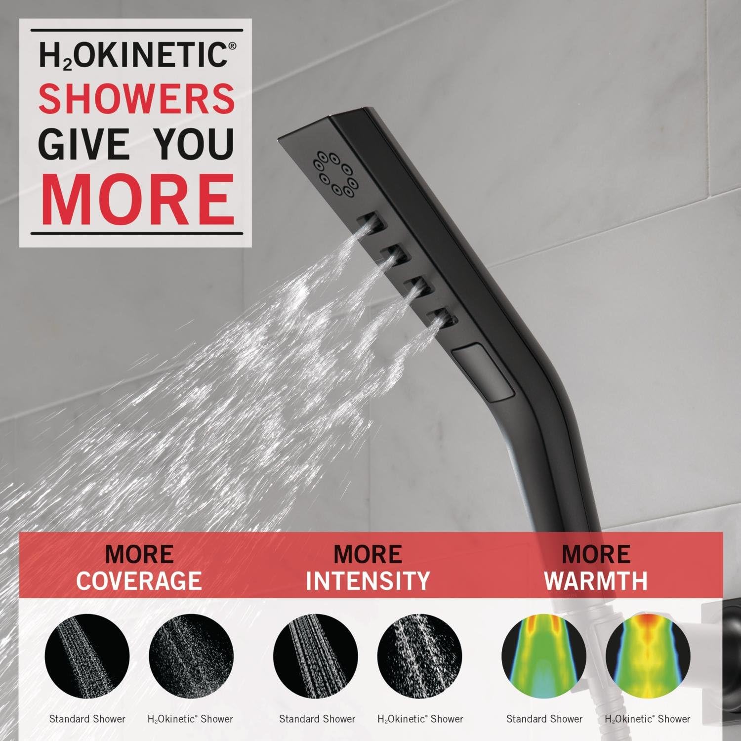 Delta Faucet 55799-BL H2Okinetic 3-Setting Hand Shower Matte Black 1