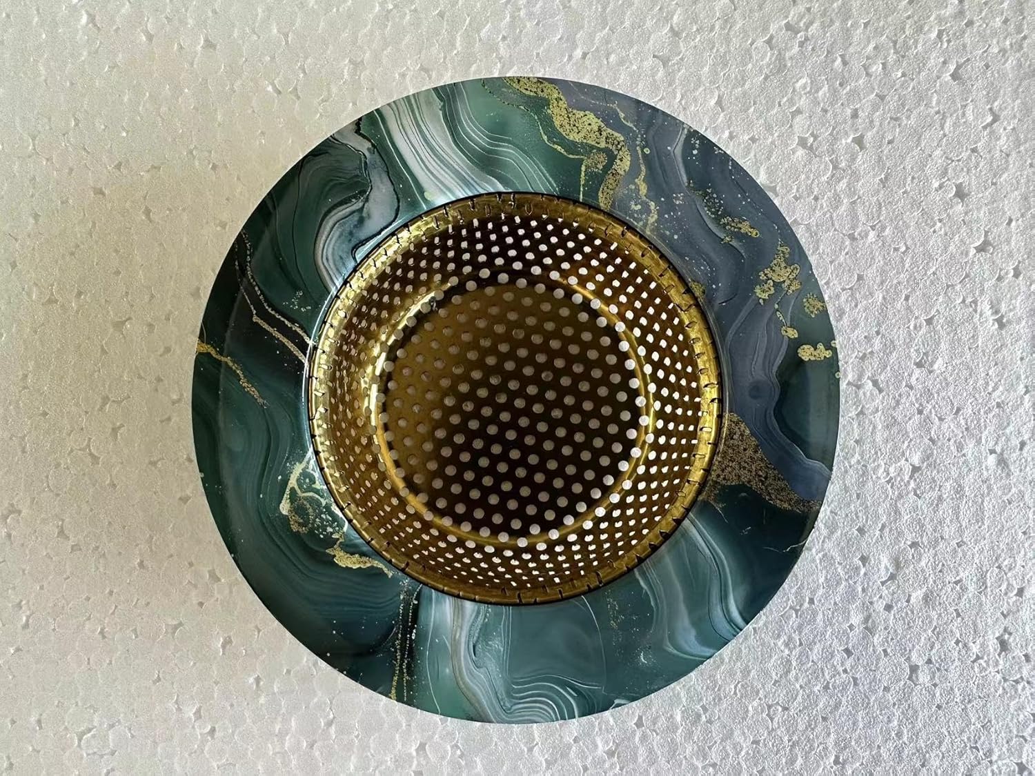 Solorprint Kitchen Sink Drain Strainer 2PCS Clog-Free Green Marble Style