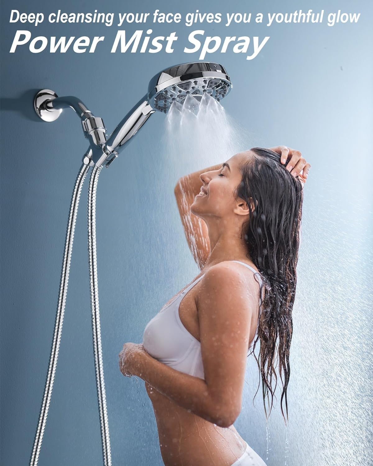 Diiwet 7 Settings Handheld Showerhead with Power Wash