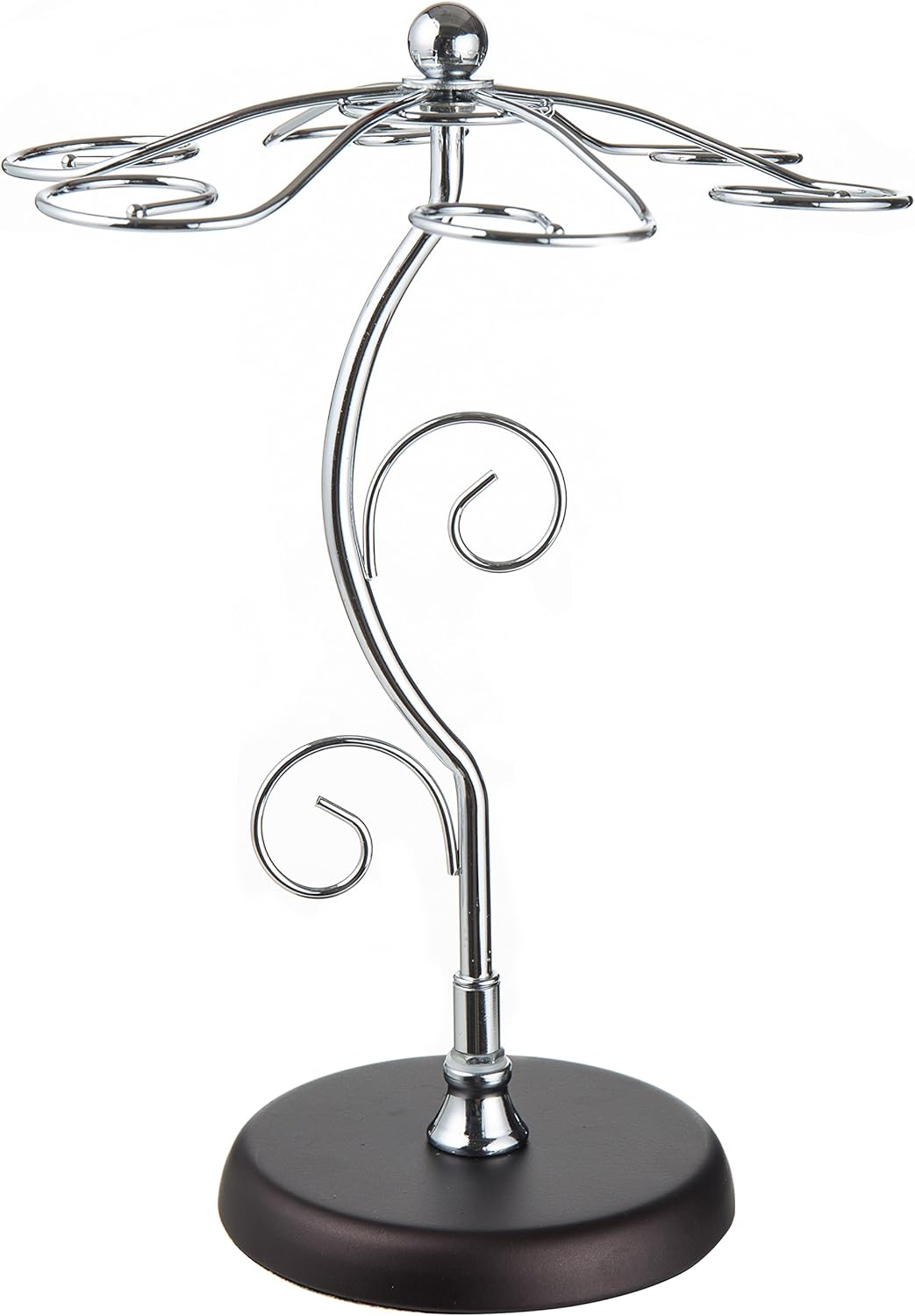 MyGift 6-Hook Wine Glass Holder with Scrollwork Design