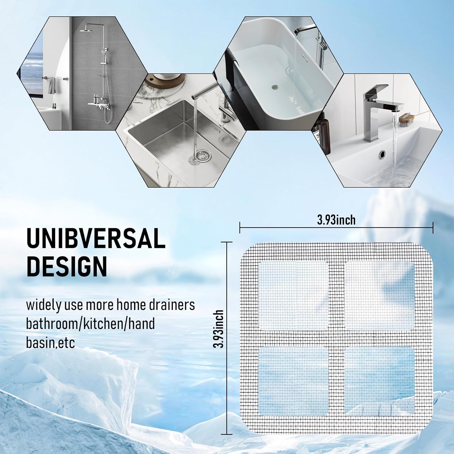 4x4 Disposable Drain Cover Hair Catcher 50 PCS