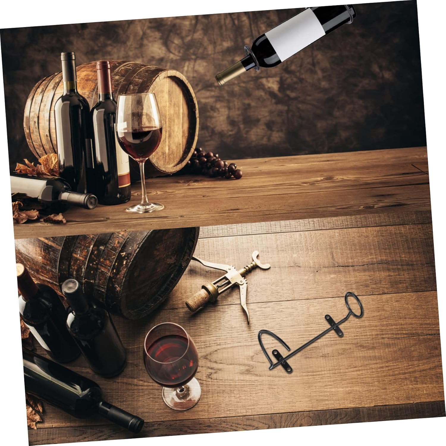 Cabilock Wall-Mounted Wine Racks 6Pcs Iron Art Storage Display