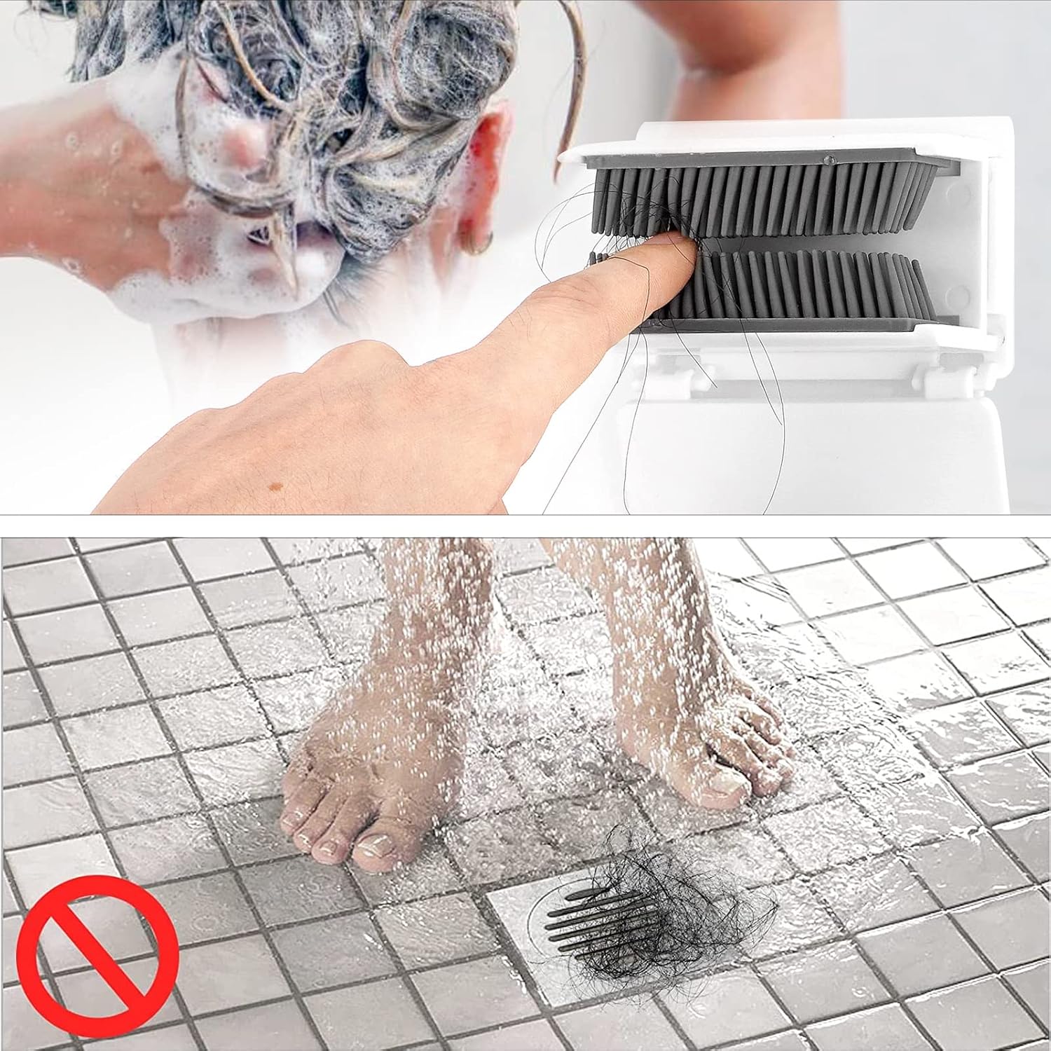 Linkidea Shower Hair Collector Reusable Drain Hair Trap White