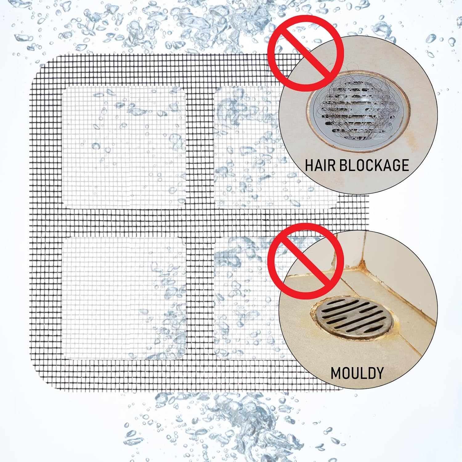 4x4 Disposable Drain Cover Hair Catcher 50 PCS
