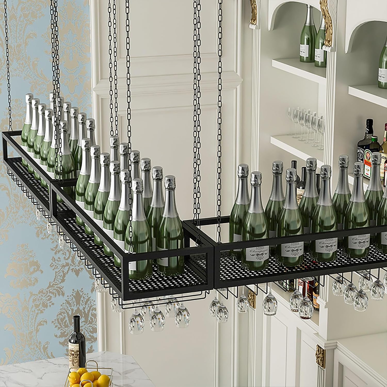 Adjustable Metal Wine Glass Holder for Ceiling and Wall
