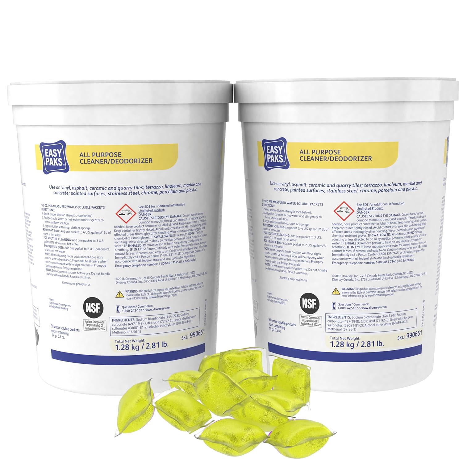 Diversey Easy Paks All Purpose Cleaner 90-Packs 1 Tub Pack of 2