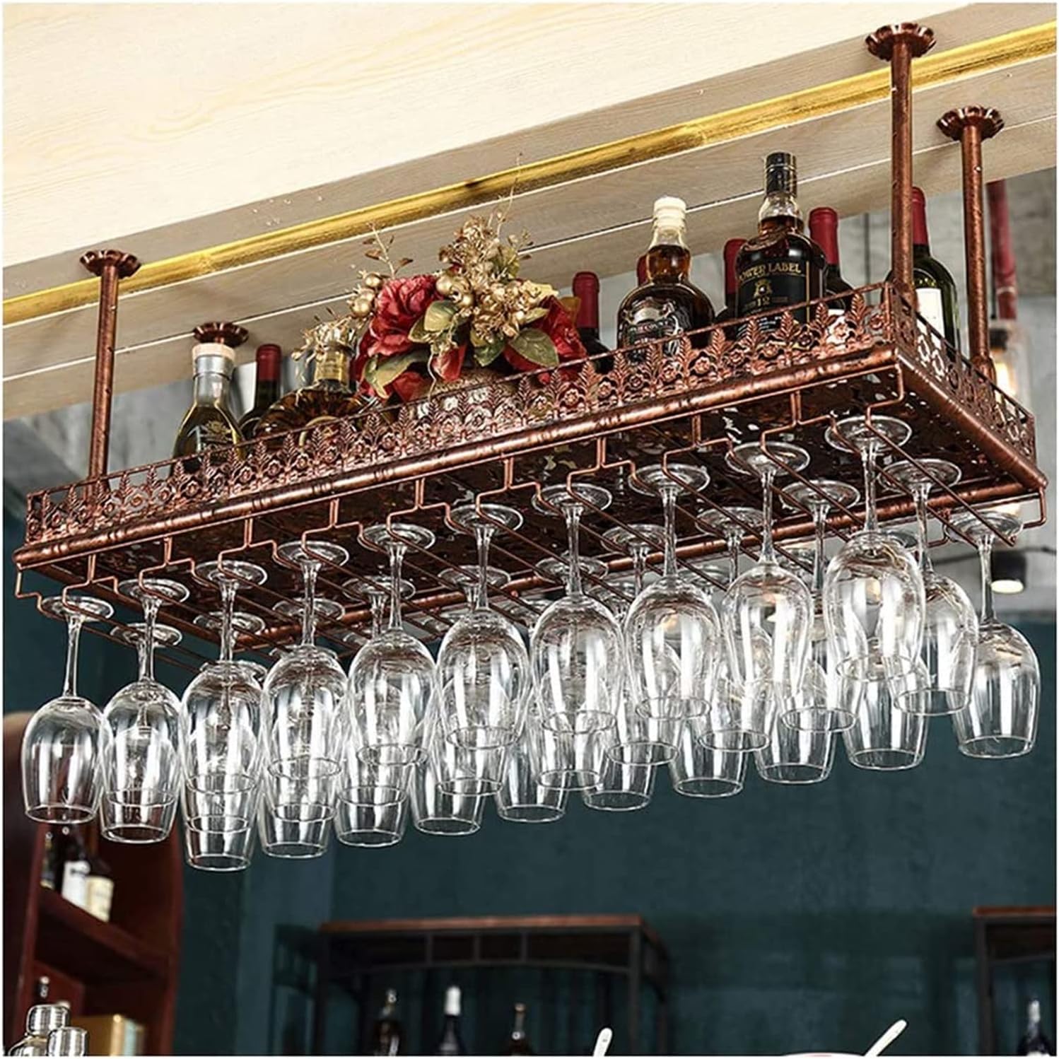 ALDEPO Wall-Mounted Wine Rack with Adjustable Height