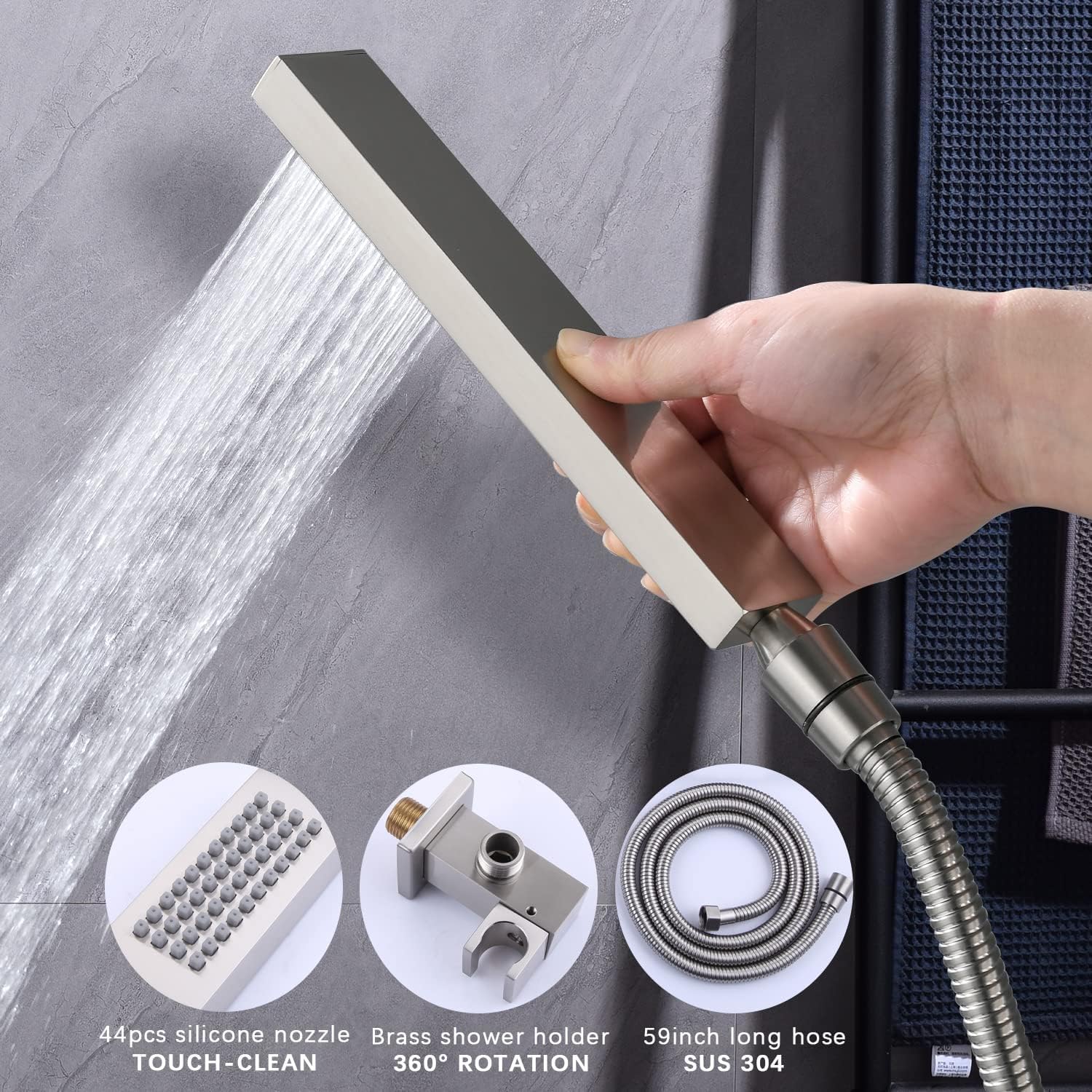 KATAIS Brushed Nickel Shower Trim System with Digital Display