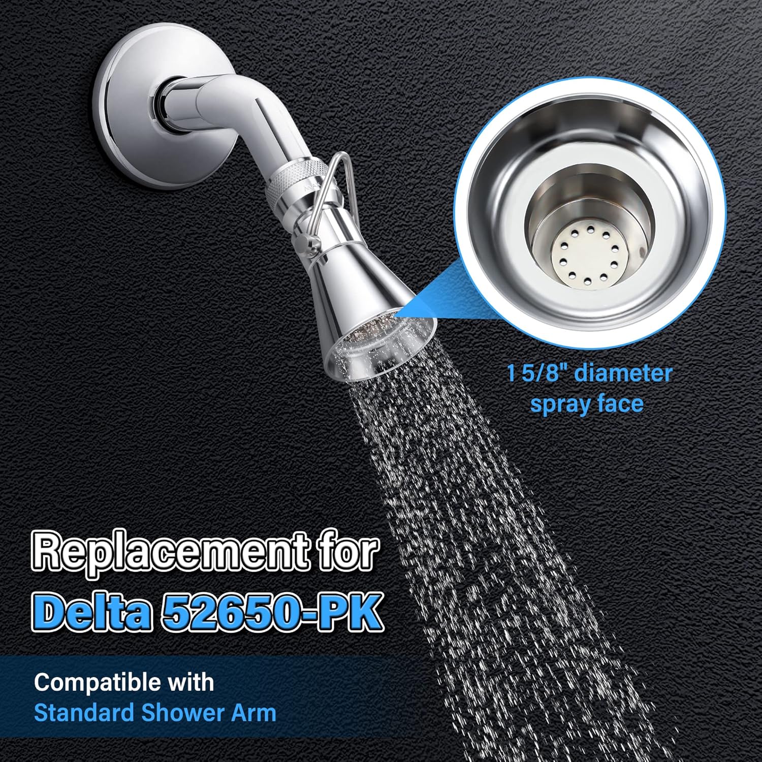 Enhon 2 Setting Pivoting Shower Head with Shut Off Valve